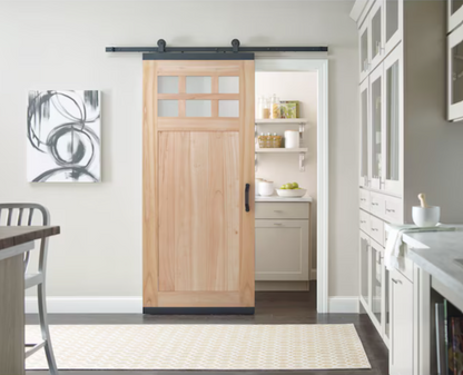 JELD-WEN 72-in Soft Close Single Barn door hardware kit in Matte Black