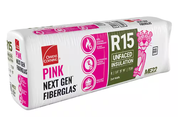 Owens Corning R-15 Unfaced Fiberglass Insulation Batt 15 in. x 93 in.