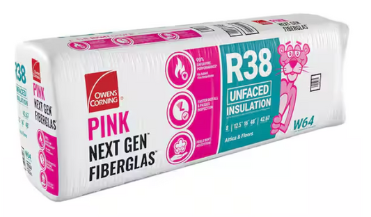 Owens Corning R-38 Unfaced Fiberglass Insulation Batt 42.67 SQ.FT (16 in. x 48 in.) Pack of 5