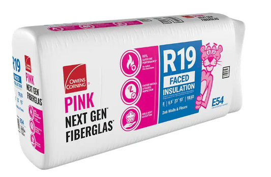 Owens Corning R-19 Faced Fiberglass Insulation 118.83 SQ.FT (23 in. x 93 in.)