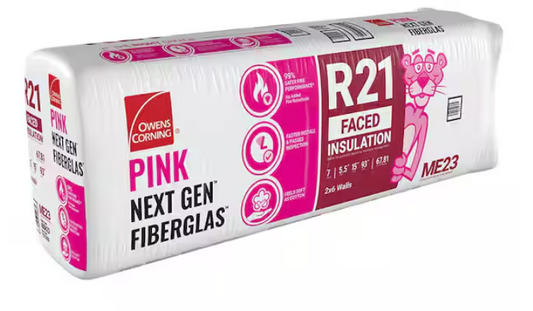 Owens Corning R-21 Faced Fiberglass Insulation Batt 67.81 Sq.ft 15 in. x 93 in.