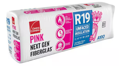 Owens Corning R-19 Unfaced Fiberglass Insulation Batt 87.5 Sq. ft (15 in. x 105 in.) 1 Bag