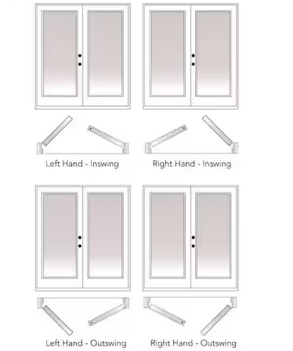 60 in. x 80 in. Fiberglass Smooth White Left-Handed Outswing Hinged Patio Door with 15-Lite