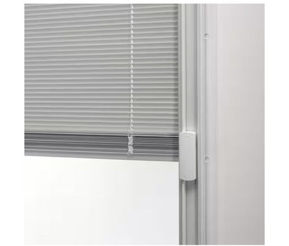 60 in. x 80 in. Internal Blinds Left-Handed Inswing Full Lite Clear Low-E Primed Fiberglass Smooth Prehung Front Door