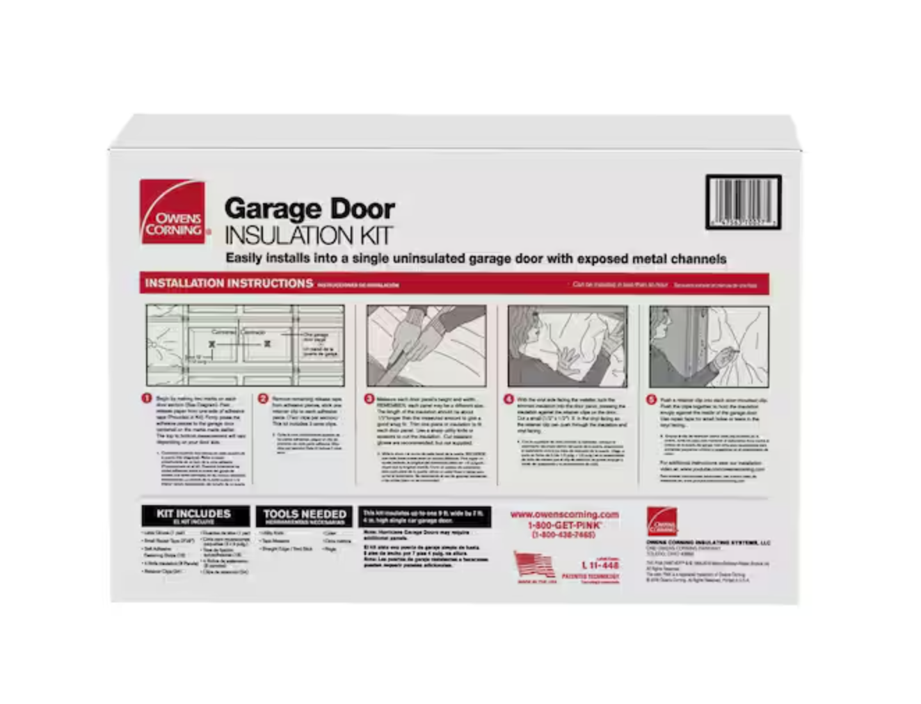Owens Corning R 8 Garage Door Fiberglass Insulation Kit 22 in. x 54 in. (8-Panels)