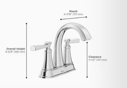 Rumson 4 in. Centerset Double Handle Bathroom Faucet in Matte Black (2-pack)