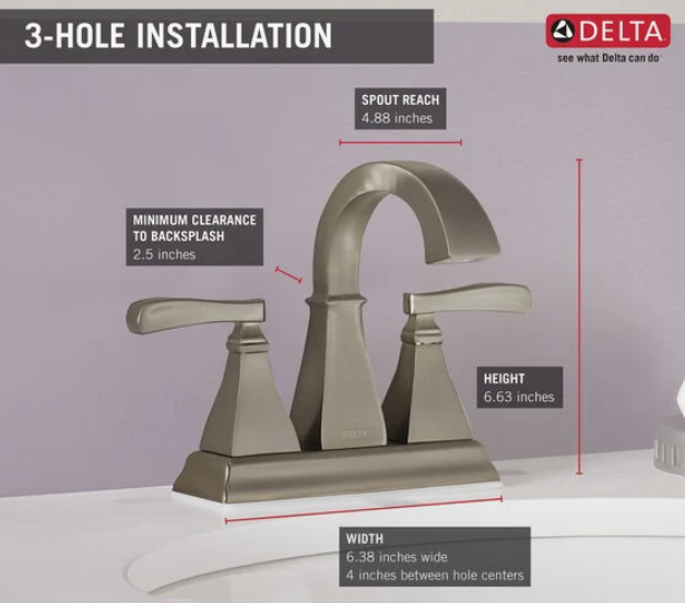 Delta Lakewood Two Handle Centerset Bathroom Faucet In Venetian Bronze
