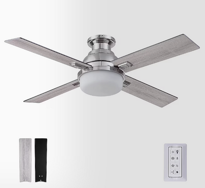 Prominence Home Kyrra 52-in Brushed Nickel Ceiling Fan