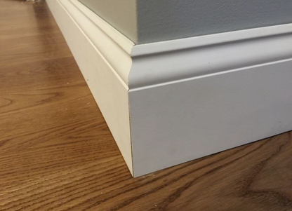 9/16 in. x 7-1/4 in. x 8-ft Primed Pine Baseboard Moulding Trim (Pack of 4)