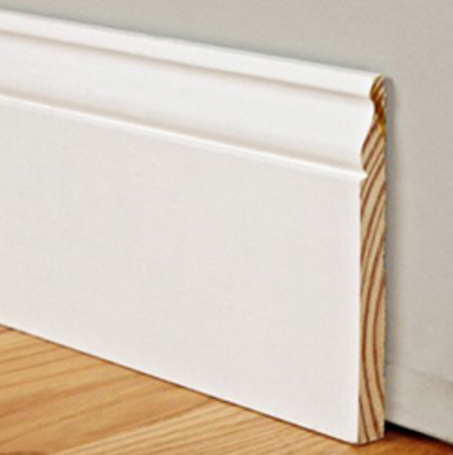 9/16 in. x 7-1/4 in. x 8-ft Primed Pine Baseboard Moulding Trim (Pack of 4)