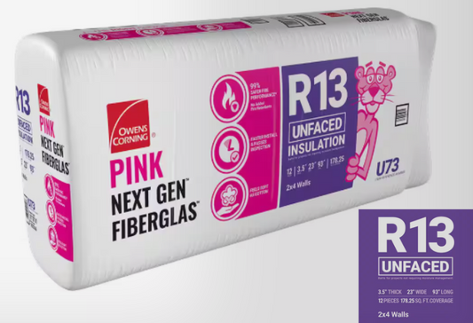 Owens Corning R-13 Unfaced Fiberglass Insulation 178.25 sq.ft (23 in. x 93 in.)