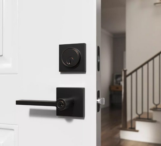 Miseno Flat Bar Lever Entrance Door Lock in Oil Rubbed Bronze