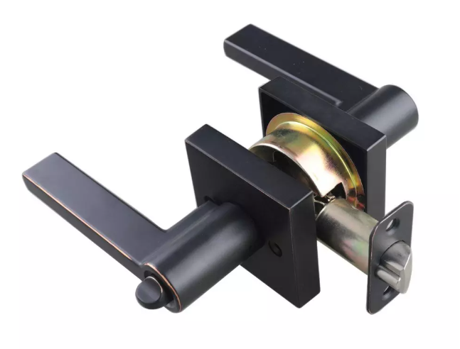Miseno Flat Bar Lever Entrance Door Lock in Oil Rubbed Bronze