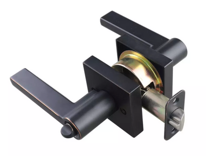 Miseno Flat Bar Lever Entrance Door Lock in Oil Rubbed Bronze