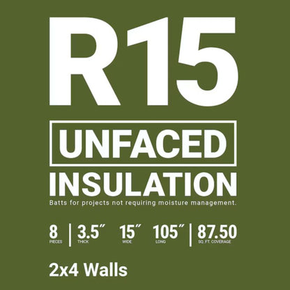 Owens Corning R-15 Fiberglass Insulation (15-in W x 105-in L) Pack of 5