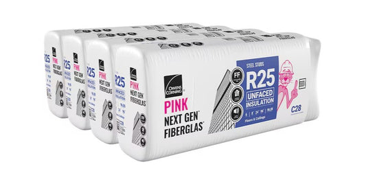Owens Corning R-25 Attic Unfaced Fiberglass Insulation 64-sq ft (24-in x 96-in) Bundle of 4