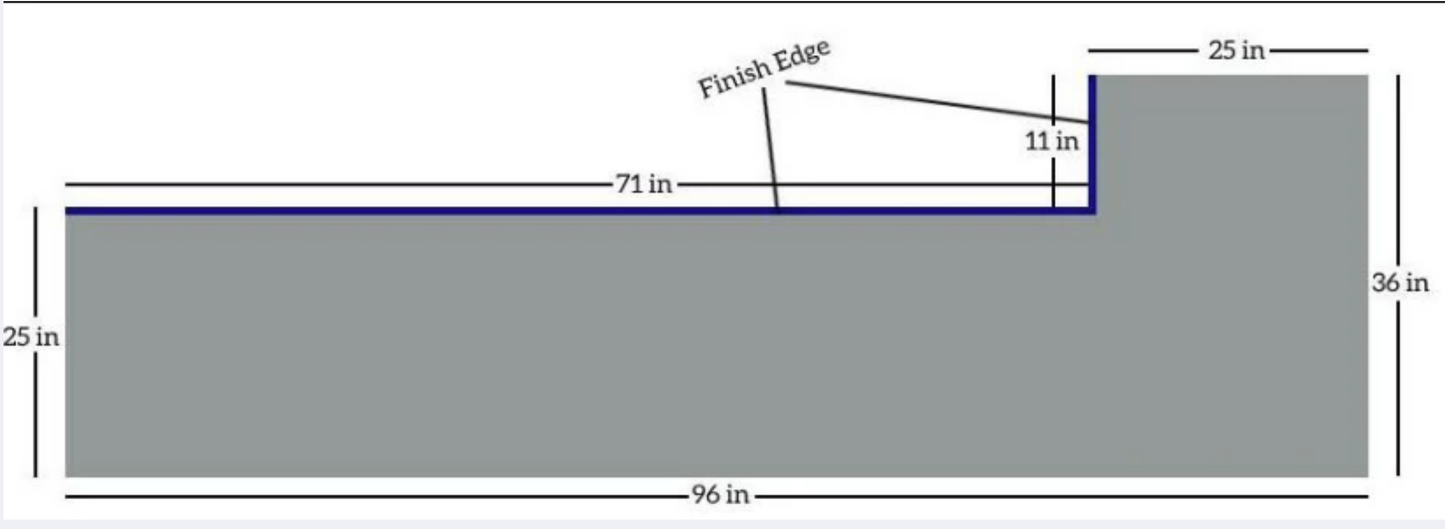 Alaska White 36.inX96.in Corner Real Granite Countertop
