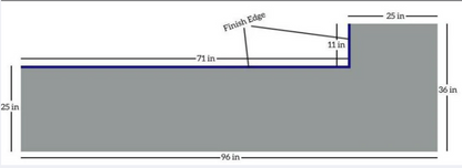 Alaska White 36.inX96.in Corner Real Granite Countertop