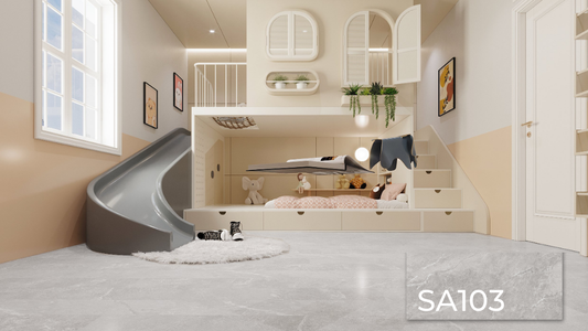 SA 103 SPC Vinyl Flooring with attached pad 100% waterproof 17.55 SQ.FT Per box