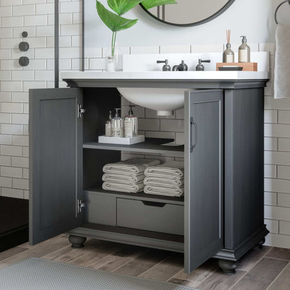 Ellamar 36in Antique Gray Single Sink Bathroom Vanity