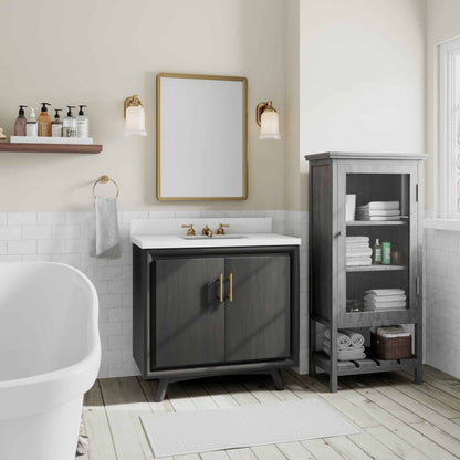 Preston 36in Antique Gray Single Sink Bathroom Vanity