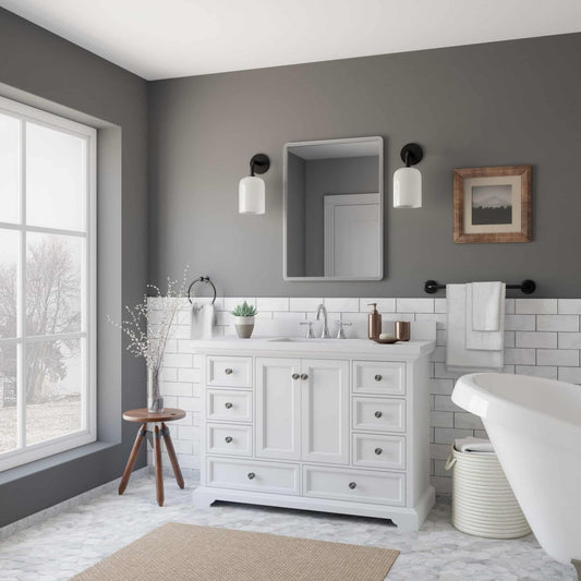 Amherst 48in White Single Sink Bathroom Vanity