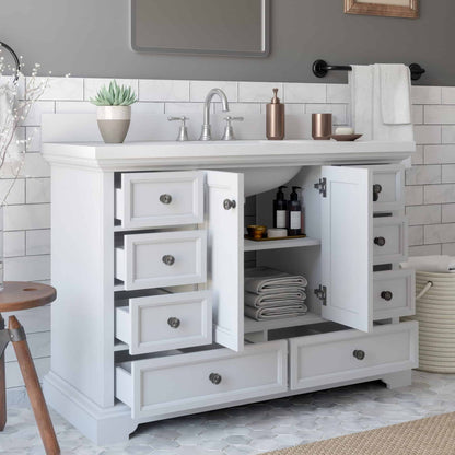 Amherst 48in White Single Sink Bathroom Vanity