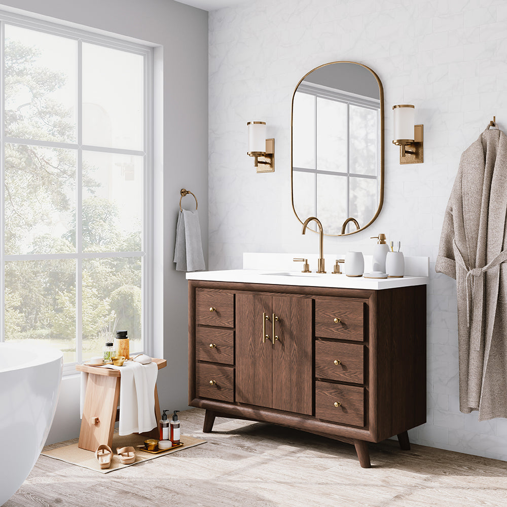 Preston 48in Light Oak Single Sink Bathroom Vanity