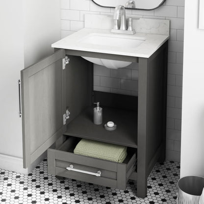 24in Stone Gray Single Sink Bathroom Vanity