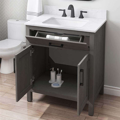 30in Dark Gray Single Sink Bathroom Vanity