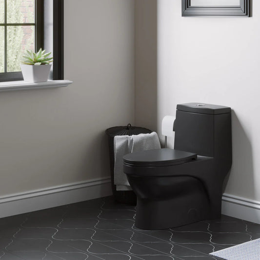 Virage One-Piece Elongated Toilet Vortex Dual-Flush 1.1/1.6 gpf, Matte Black