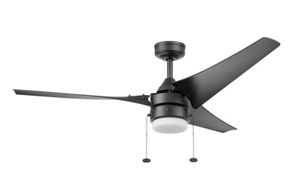 Better Homes & Gardens 56” Black Indoor/Outdoor Ceiling Fan with 3 Blades, Light Kit, Pull Chains & Reverse Airflow