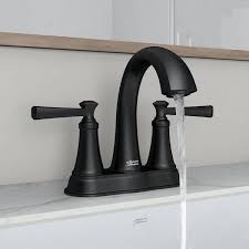 Rumson 4 in. Centerset Double Handle Bathroom Faucet in Matte Black (2-pack)