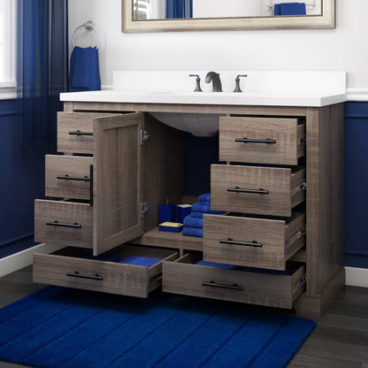 Kendall 48in Distressed Oak Single Sink Bathroom Vanity