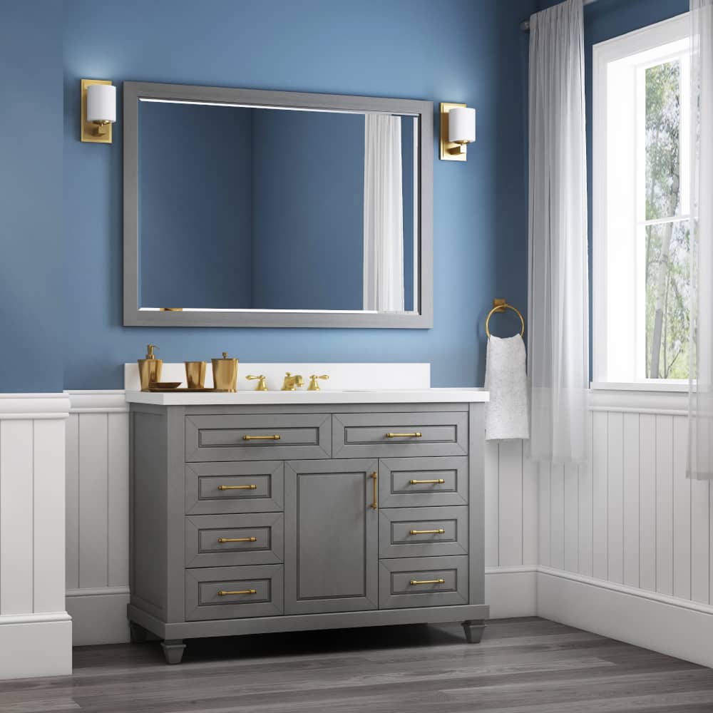 Grovehurst 48in Antique Gray Single Sink Bathroom Vanity