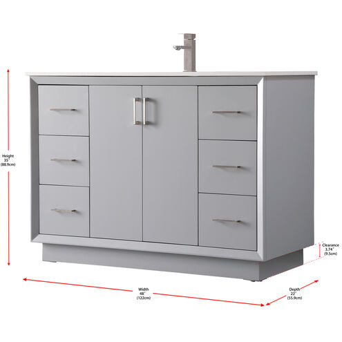 Hayes 48 X 22 X 35 inch Grey Vanity Sink Set