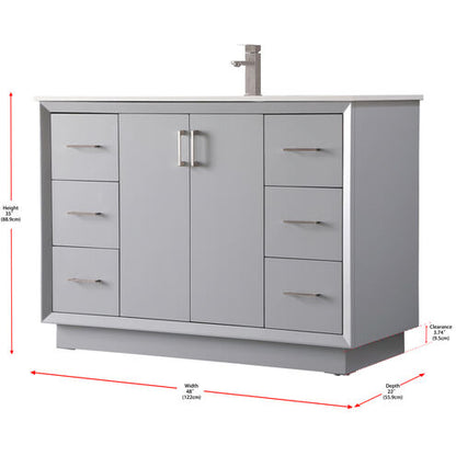 Hayes 48 X 22 X 35 inch Grey Vanity Sink Set